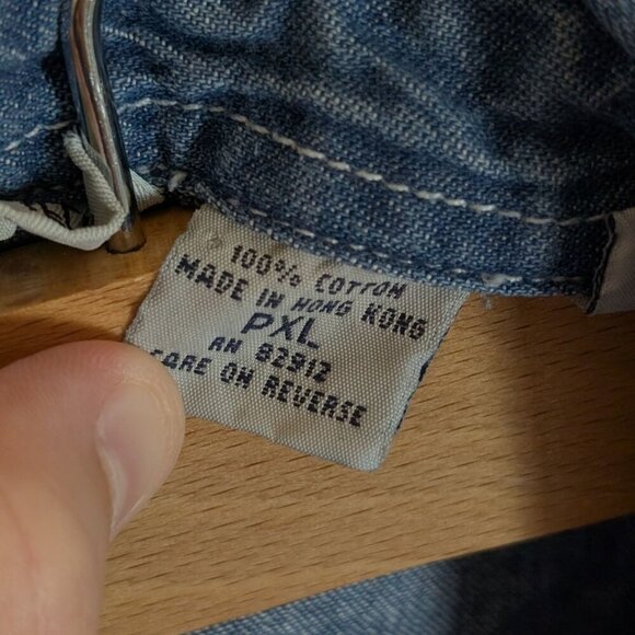 VTG 90s Cabin Creek Women's PXL Denim Button up Leaves Leaf Embroidery Buttons - Picture 7 of 7